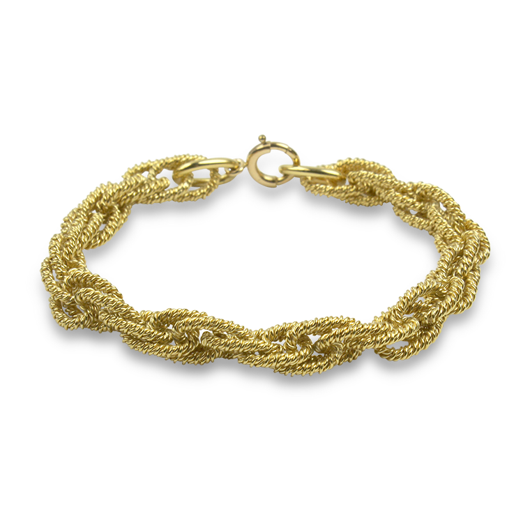 PAGE Estate Bracelet Estate 18K Yellow Gold Oval Braided Link Bracelet