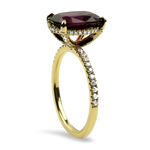 PAGE Estate Ring Estate 18K Yellow Gold Oval Ruby & Diamond Ring 6.5