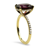 PAGE Estate Ring Estate 18K Yellow Gold Oval Ruby & Diamond Ring 6.5
