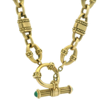 PAGE Estate Necklaces and Pendants Estate 18k Yellow Gold Pearl & Emerald Accent Necklace