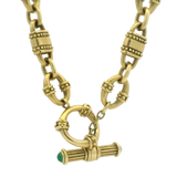 PAGE Estate Necklaces and Pendants Estate 18k Yellow Gold Pearl & Emerald Accent Necklace