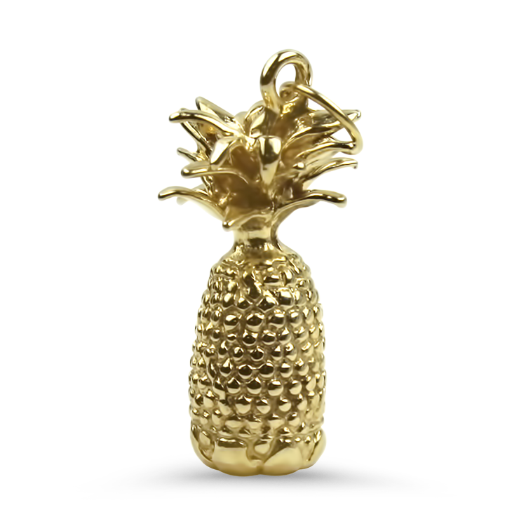 PAGE Estate Charm Estate 18K Yellow Gold Pineapple Charm & Pendant