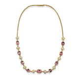 PAGE Estate Necklaces and Pendants Estate 18K Yellow Gold Pink Topaz & Pearl Necklace