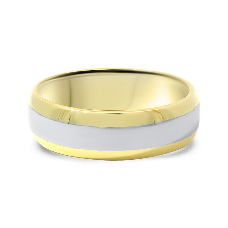 PAGE Estate Wedding Band Estate 18K Yellow Gold & Platinum Band 7.5