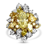 PAGE Estate Ring Estate 18K Yellow Gold & Platinum Diamond Cluster Ring 7.75