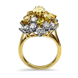 PAGE Estate Ring Estate 18K Yellow Gold & Platinum Diamond Cluster Ring 7.75