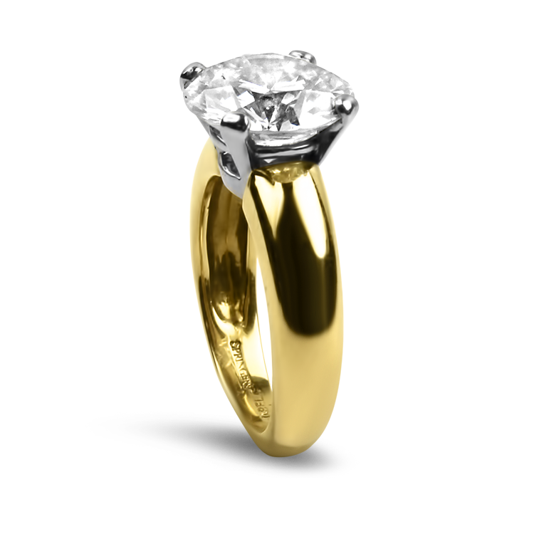 PAGE Estate Engagement Ring Estate 18k Yellow Gold & Platinum Diamond Engagement Ring 5.5
