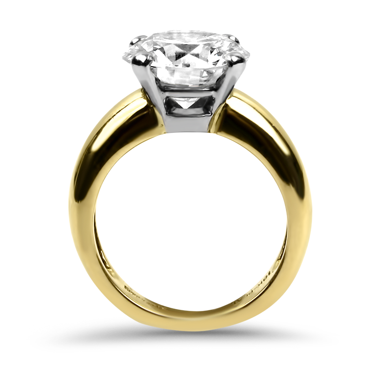 PAGE Estate Engagement Ring Estate 18k Yellow Gold & Platinum Diamond Engagement Ring 5.5