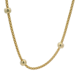 PAGE Estate Necklaces and Pendants Estate 18k Yellow Gold Popcorn Chain Necklace with Bead Stations
