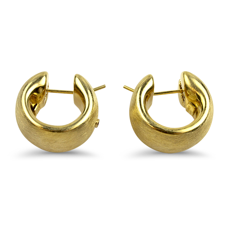 PAGE Estate Earrings Estate 18k Yellow Gold Roberto Coin Satin Hoop Earrings