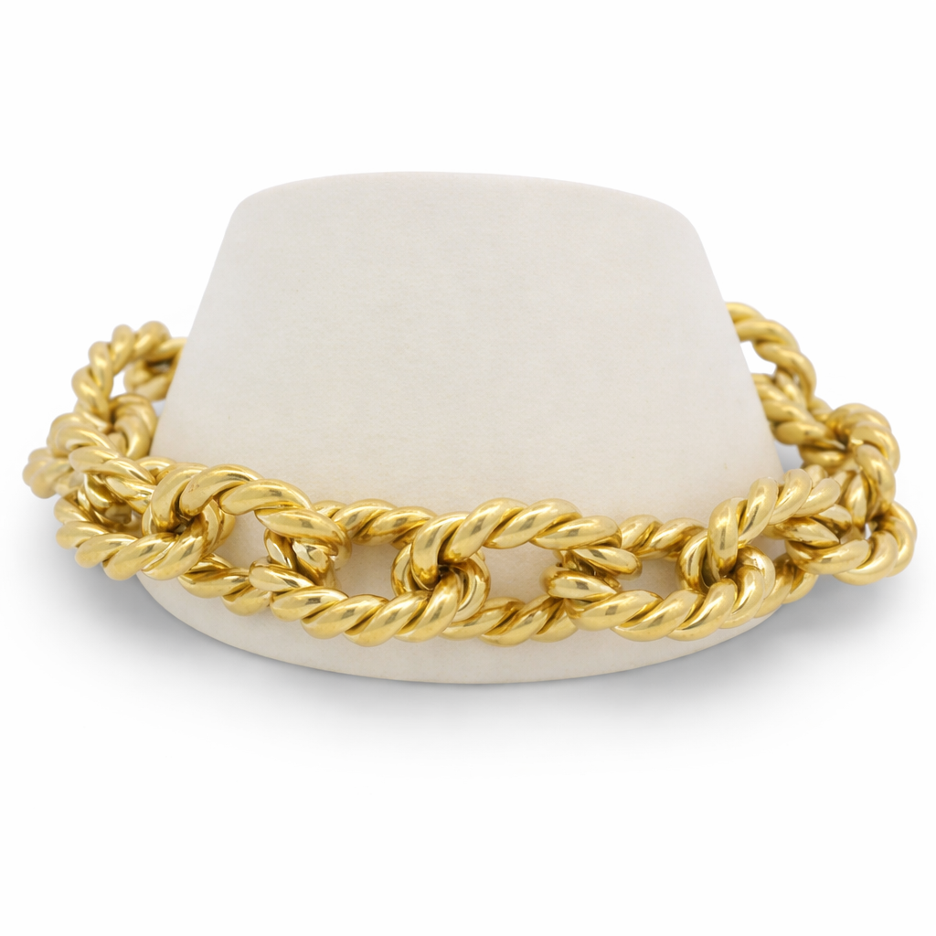 PAGE Estate Bracelet Estate 18K Yellow Gold Rope Link Bracelet