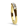 PAGE Estate Wedding Band Estate 18k Yellow Gold Six Cushion Shape Old Mine Cut Diamond Band