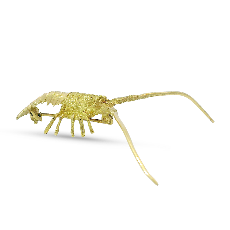 PAGE Estate Pins & Brooches Estate 18K Yellow Gold Spiny Lobster Pin
