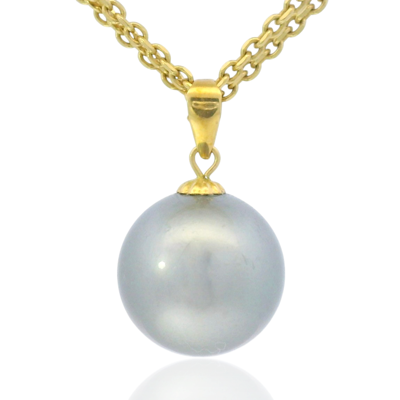 PAGE Estate Necklaces and Pendants Estate 18K Yellow Gold Tahitian Pearl Pendant