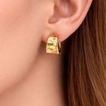 PAGE Estate Earrings Estate 18K Yellow Gold Tapered Hoop Earring