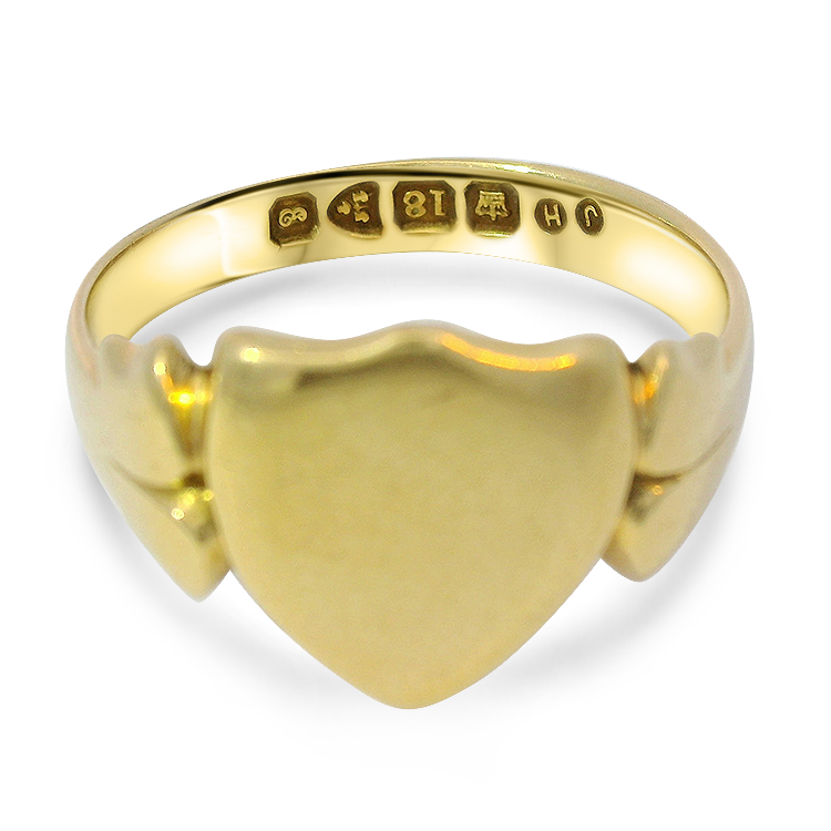 PAGE Estate Ring Estate 18K Yellow Gold Victorian Shield Signet Ring 9.5