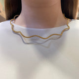 PAGE Estate Necklaces and Pendants Estate 18k Yellow Gold Woven Twisting Rope Collar Necklace - 19"