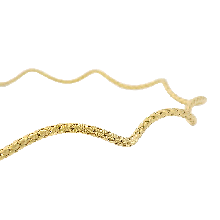 PAGE Estate Necklaces and Pendants Estate 18k Yellow Gold Woven Twisting Rope Collar Necklace