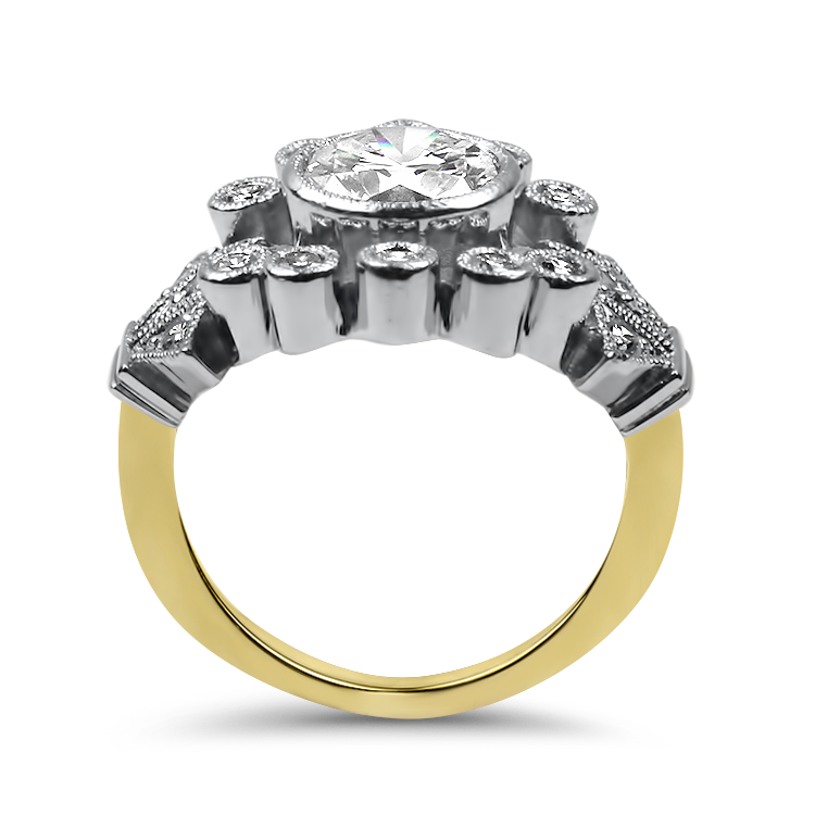 PAGE Estate Engagement Ring Estate 18k Yellow & White Gold 3.07ct Edwardian Diamond Engagement Ring 6