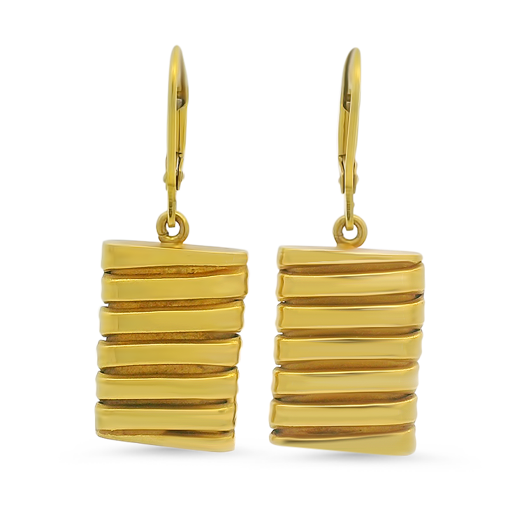 PAGE Estate Earrings Estate 22k & 14k Yellow Gold Tubogas-Style Dangle Earrings