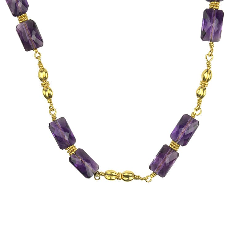 PAGE Estate Necklaces and Pendants Estate 22K Yellow Gold Amethyst Bead Necklace