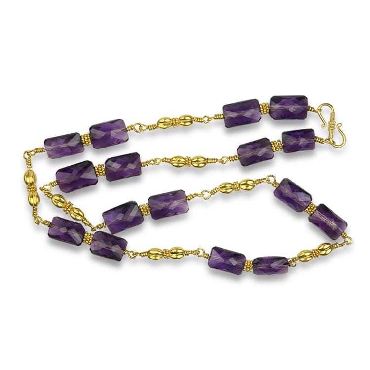 PAGE Estate Necklaces and Pendants Estate 22K Yellow Gold Amethyst Bead Necklace