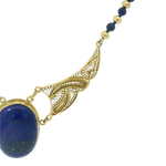 PAGE Estate Necklaces and Pendants Estate 22K Yellow Gold & Lapis Bead Necklace