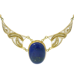 PAGE Estate Necklaces and Pendants Estate 22K Yellow Gold & Lapis Bead Necklace