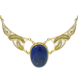 PAGE Estate Necklaces and Pendants Estate 22K Yellow Gold & Lapis Bead Necklace