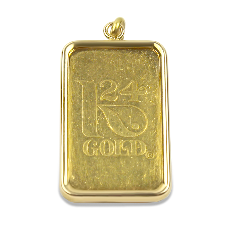 PAGE Estate Charm Estate 24K Yellow Gold Bar Pendant