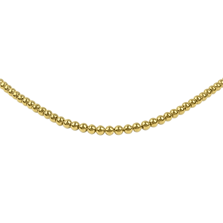 PAGE Estate Necklaces and Pendants Estate 24k Yellow Gold Beaded Link 18" Chain Necklace