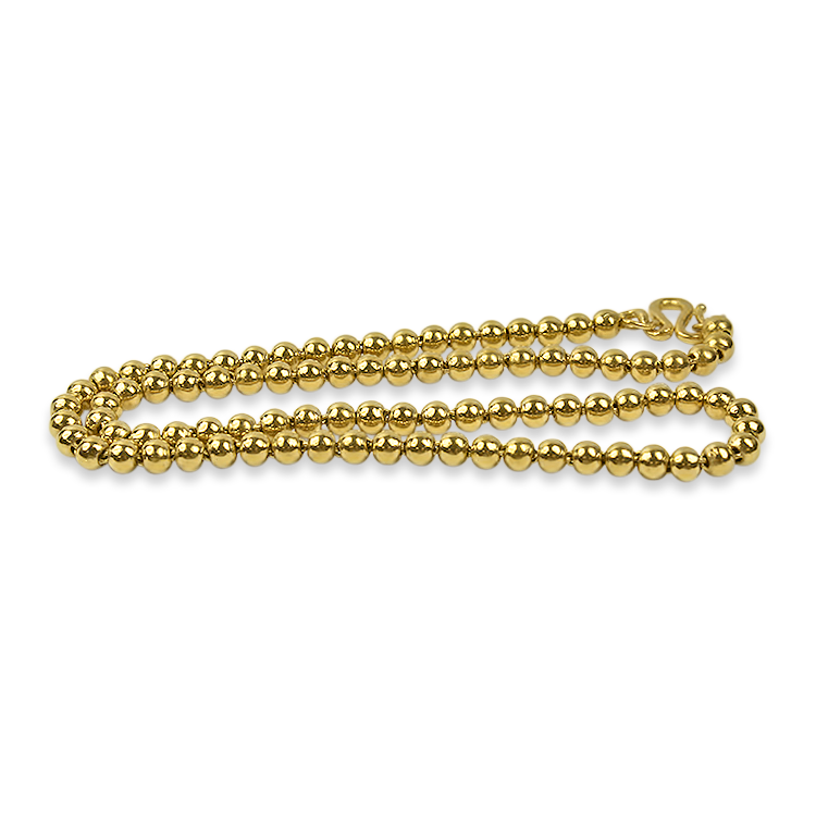 PAGE Estate Necklaces and Pendants Estate 24k Yellow Gold Beaded Link 18" Chain Necklace
