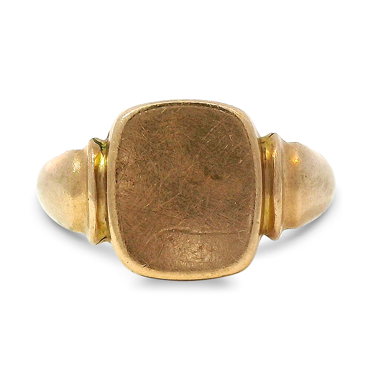 PAGE Estate Men's Jewelry Estate 9K Rose Gold Edwardian Signet Ring 9