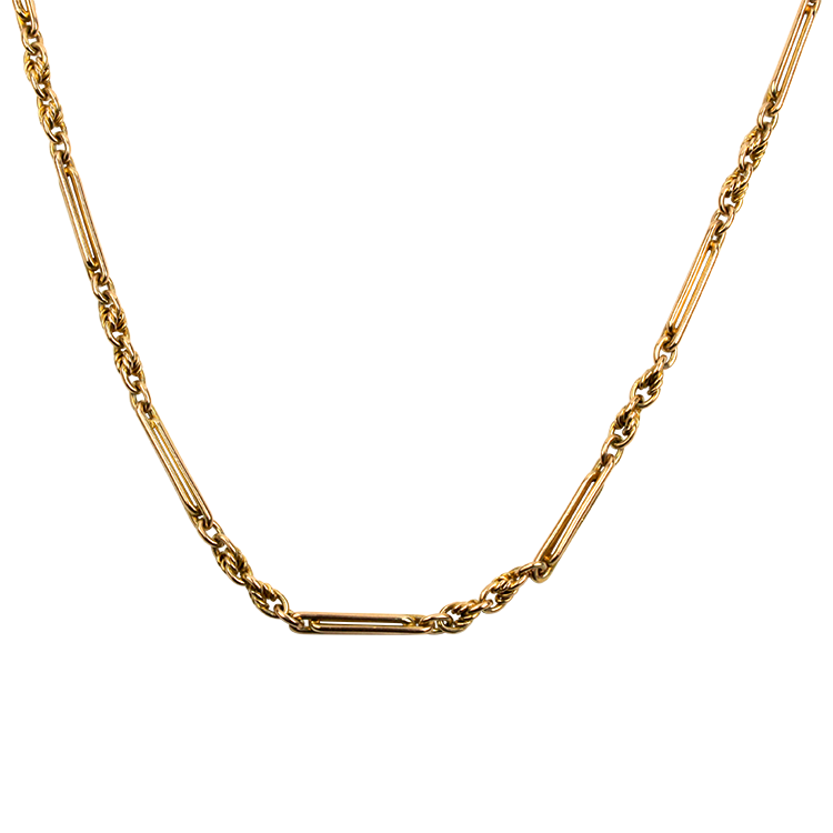PAGE Estate Necklaces and Pendants Estate 9k Yellow Gold 55-inch Watch Chain