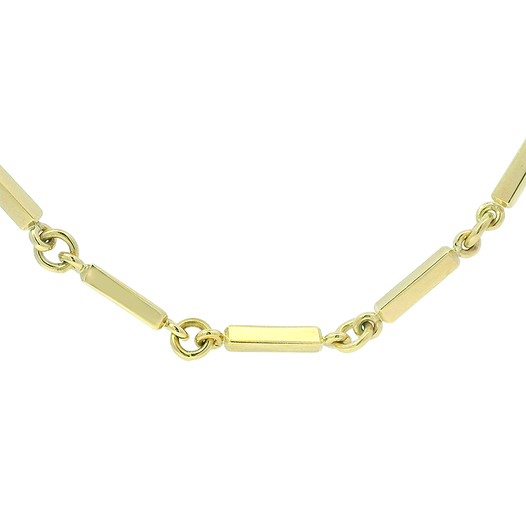 PAGE Estate Necklaces and Pendants Estate 9K Yellow Gold Bar Link Chain Necklace