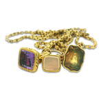 PAGE Estate Necklaces and Pendants Estate 9k Yellow Gold Gemstone Fob Necklace
