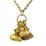 PAGE Estate Necklaces and Pendants Estate 9k Yellow Gold Gemstone Fob Necklace