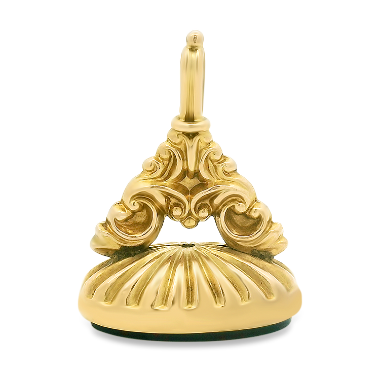 PAGE Estate Necklaces and Pendants Estate 9k Yellow Gold Victorian Bloodstone Fob
