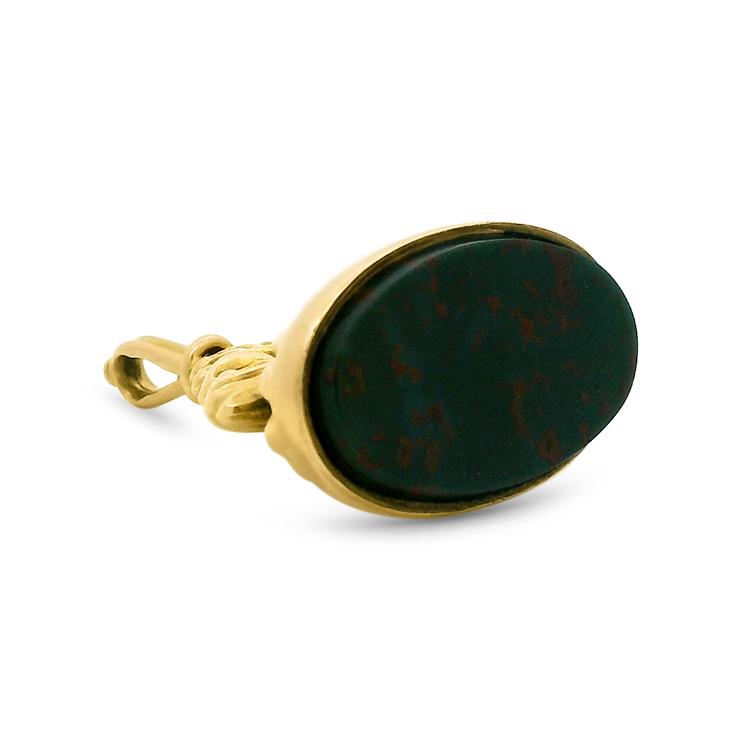 PAGE Estate Necklaces and Pendants Estate 9k Yellow Gold Victorian Bloodstone Fob