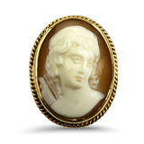 PAGE Estate Ring Estate 9k Yellow Gold Victorian Cameo Portrait Ring 5.5