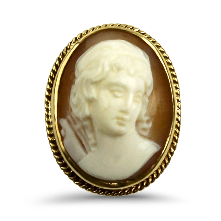 PAGE Estate Ring Estate 9k Yellow Gold Victorian Cameo Portrait Ring 5.5