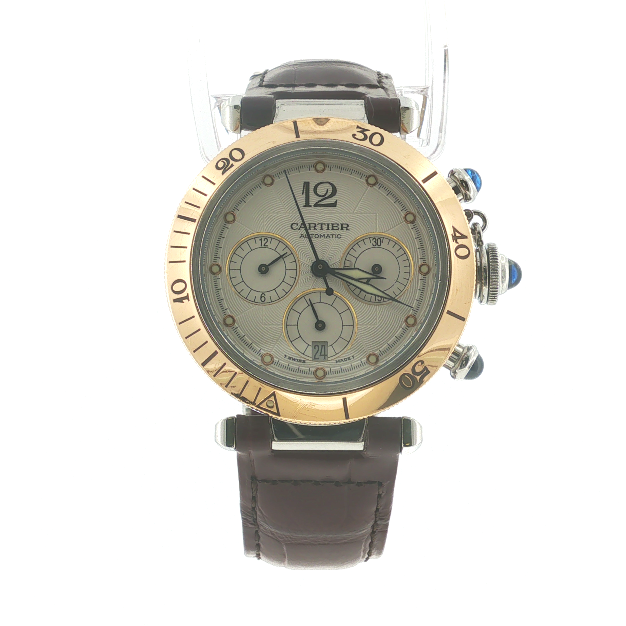 PAGE Estate Watches Estate Cartier Pasha Chronograph Watch — Stainless Steel and Yellow Gold 38