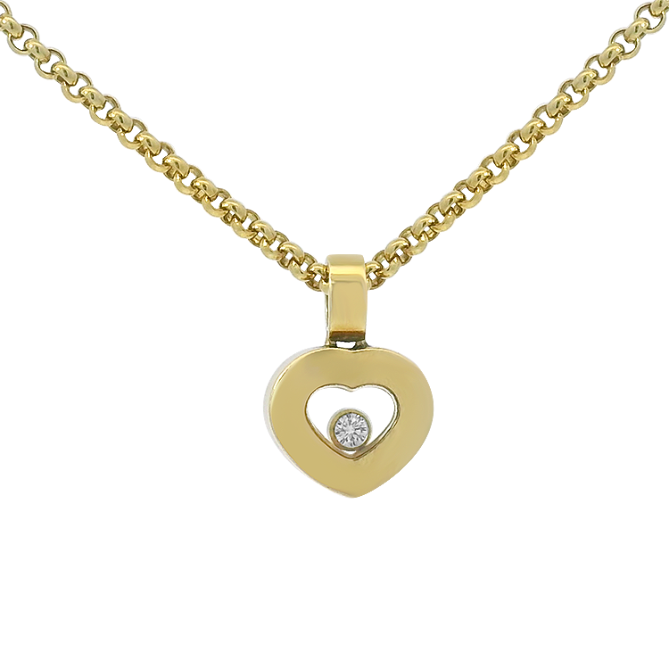 PAGE Estate Necklaces and Pendants Estate Chopard Happy Diamonds 18k Yellow Gold Heart Pendant Necklace