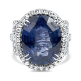 PAGE Estate Ring Estate Christopher Designs 18K White Gold Sapphire & Diamond Ring 7.5