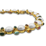 PAGE Estate Necklaces and Pendants Estate David Stern 14k Yellow Gold Multi-Stone Mabe Pearl Collar Necklace