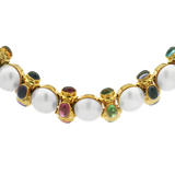 PAGE Estate Necklaces and Pendants Estate David Stern 14k Yellow Gold Multi-Stone Mabe Pearl Collar Necklace