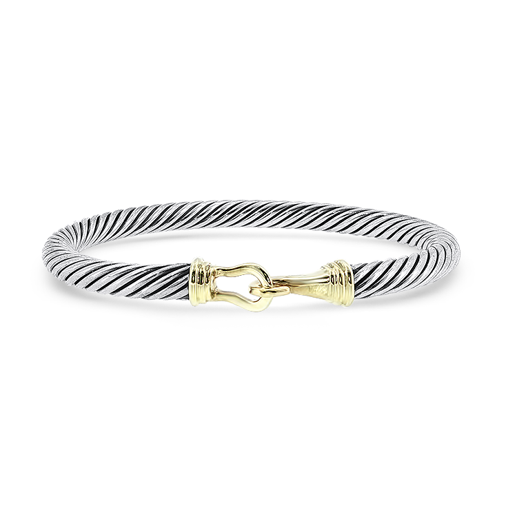 PAGE Estate Bracelet Estate David Yurman Sterling Silver & 14K Yellow Gold Hook Cuff Bracelet