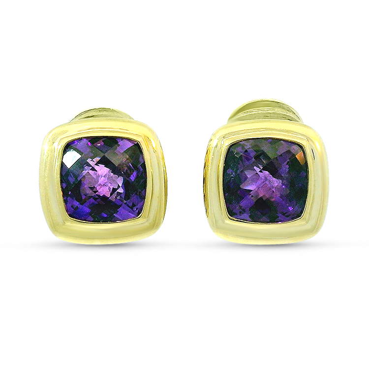 PAGE Estate Earrings Estate David Yurman Sterling Silver & 18K Yellow Gold Albion Amethyst Earrings