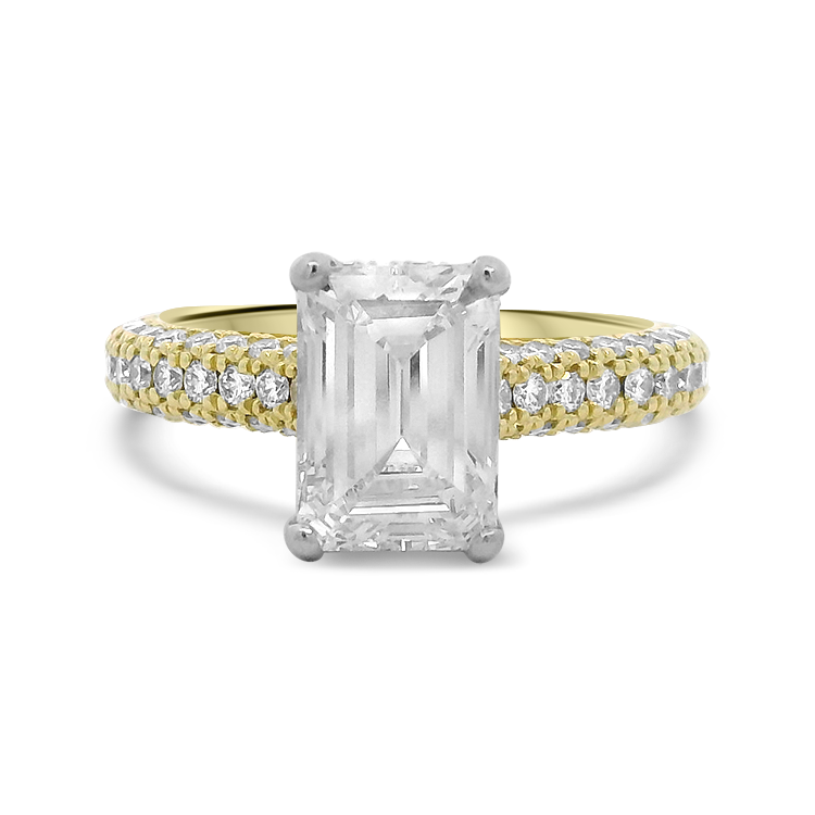 PAGE Estate Ring Estate Emerald-Cut Diamond Ring in Platinum & 18K Yellow Gold 5