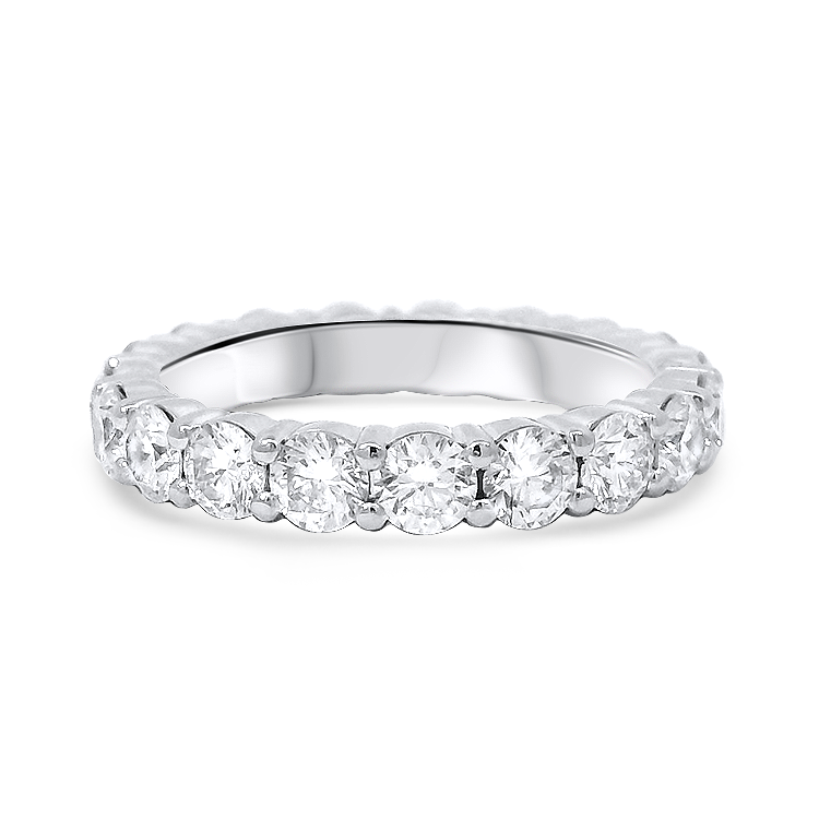 PAGE Estate Wedding Band Estate Hearts On Fire 18K White Gold Diamond Eternity Band - 2.53 ctw